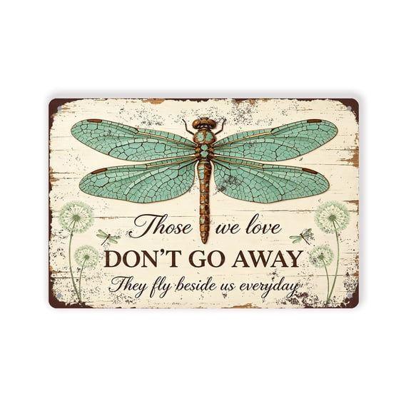 BTFSigns Green Dragonfly Vintage Aluminum Metal Tin Sign, Funny Novelty Retro Wall Art Decor,8x12 Inch Rustic Hanging Plaque for Home Garden Gate Bar Cafe Office, Unique Coffee Wall Decor Gift