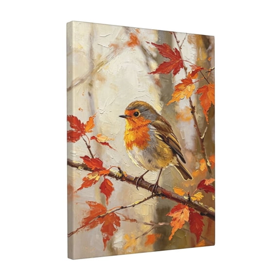 BTFSigns Vintage Fall Scenery Nature Framed Canvas Wall Art with Autumn Leaves and Bird, Fall Poster Wall Decor for Bedroom Living Room Kitchen Home, 8x12 Inch