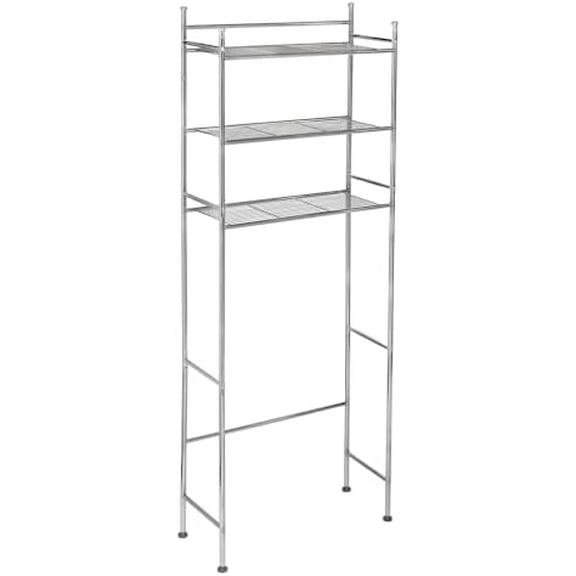 BTH-05079 3-Tier Metal Bathroom Shelf Space Saver, 9.45 x 22.83 x 59.84, Chrome