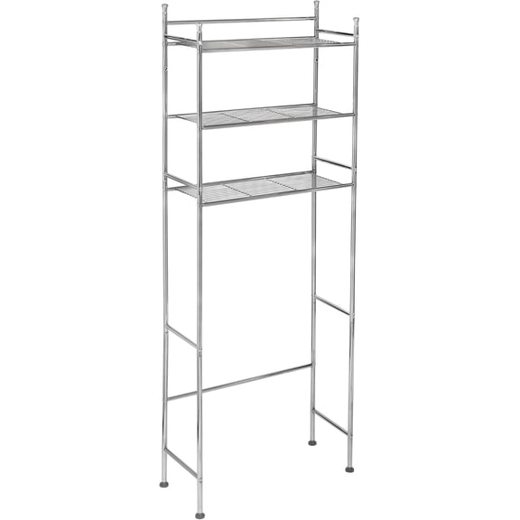 BTH-05079 3-Tier Metal Bathroom Shelf Space Saver, 9.45 x 22.83 x 59.84, Chrome