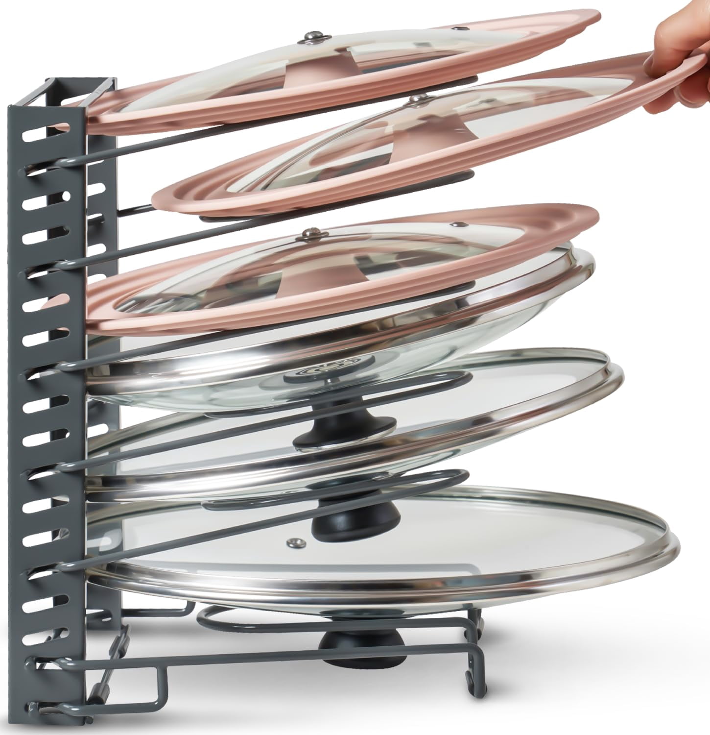 BTH Adjustable Pot Lid Organizer for Cabinet - Kitchen Storage Rack ...