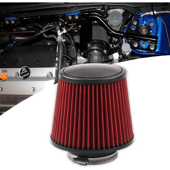 BTIZTLLA 76mm 3" High Flow Round Tapered Cone Closed-Top Cool Air Filter Cleaner