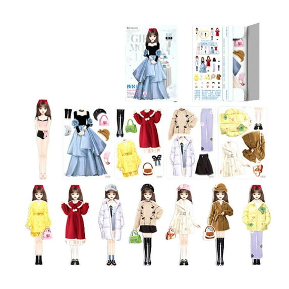 BTLIGE 2024 New Magnetic Princess Dress Up Paper Doll For Magnetic Dress-Up E1U5