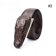 BTLIGE Luxury Cow Leather Designer Belts Crocodile Shape Men High Quality Male Genuine Leather Strap Luxury Ceinture Homme
