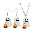 BTLIGE Night Light Ghost Acrylic Halloween Earrings Necklace Halloween