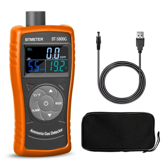 BTMETER BT-5800G Ammonia Gas Detector Sensor, Accurately test for 0~100 PPM Nh3 Monitor Gauge with Temperature Humidity Tester