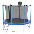 thumbnail image 1 of SHINPT 10ft Trampoline for Kids, Backyard Trampolines Outdoor& Indoor, Kids Trampoline with Basketball Hoop, Recreational Trampolines with Enclosure Net& Ladder, Spring Cover Padding, Blue, 1 of 8