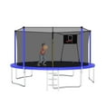 thumbnail image 1 of 14FT Trampoline with Basketball Hoop, BTMWAY Sports Fitness Trampolines with Enclosure Net, Recreational Trampolines for Outdoor& Indoor, Heavy Duty Trampoline 3-Step Galvanized Steel Ladder, Green, 1 of 8