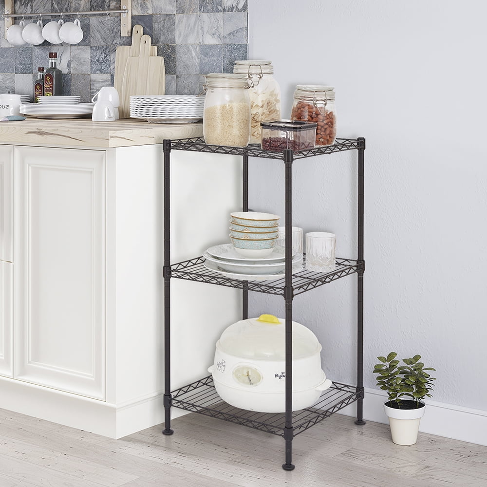 Zimtown 3 Tier Metal Storage Rack Wire Shelving Unit for Small Dorms/Kitchen, 18L x 8W x 18H Inches, Size: 17.7, Silver