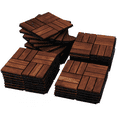 thumbnail image 1 of BTMWAY 12''x12'' Solid Wood Interlocking Flooring Tiles Indoor & Outdoor for Patio Garden Deck Poolside Balcony Backyard, Pack of 30, Brown, 1 of 14