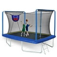 thumbnail image 1 of SHINPT 8 ×12 ft Rectangle Trampoline for Kids and Adult, Rectangular trampoline with 2 Basketball Hoops, Outdoor Big Trampoline with 360 Degree Safety Net, Square Trampoline with 4 W-Legs, 1 of 7