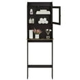 thumbnail image 1 of Legahome Bathroom Cabinets Over The Toilet, Home Over The Toilet Storage with Inner Adjustable Shelf and Open Storage Shelf, Modern Over Toilet Cabinet Bathroom Organizer Cabinet Space Saver, Espresso, 1 of 8