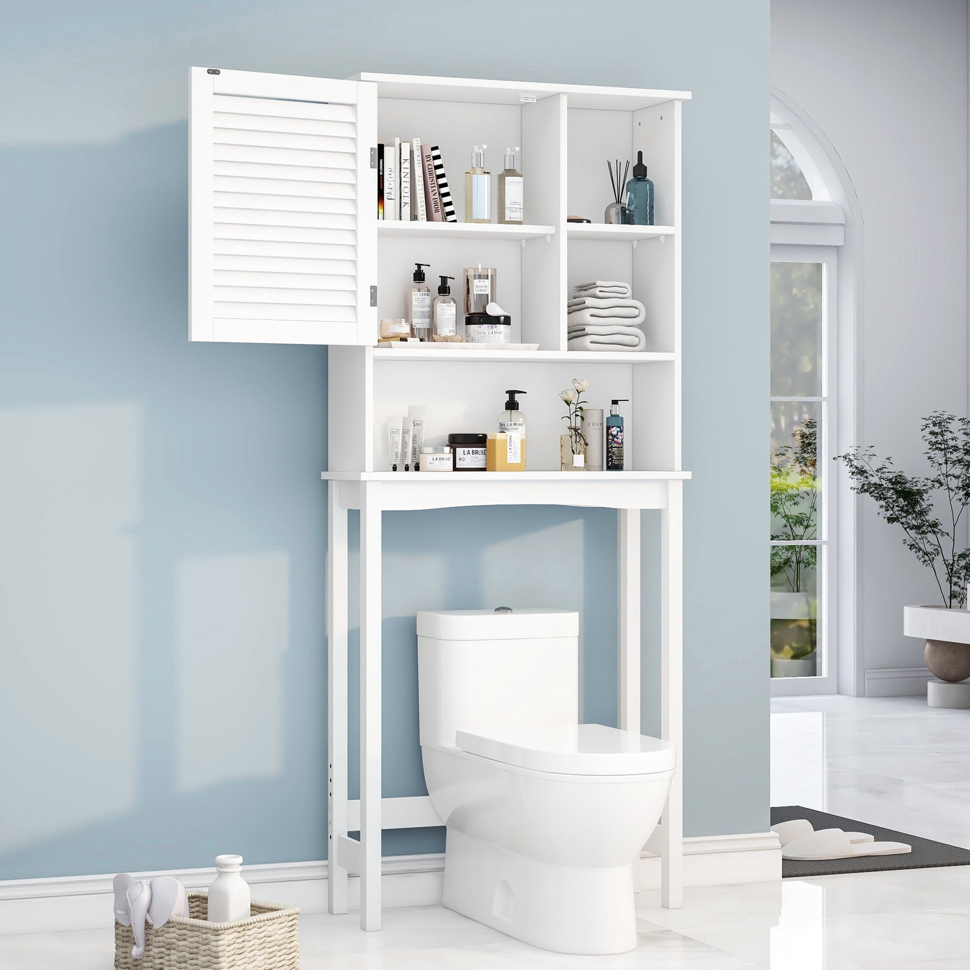 Legahome Bathroom Cabinets Over The Toilet, Home Over The Toilet Storage with Inner Adjustable ...