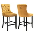 thumbnail image 1 of Bar Stools Set of 2, LegaHome Velvet Bar Stool with Back, Solid Wood Frame & Nailhead Trim, Counter Height Bar Chiar Button Tufted Upholstered Seat, Full Back Bar Stools, Yellow, 1 of 9