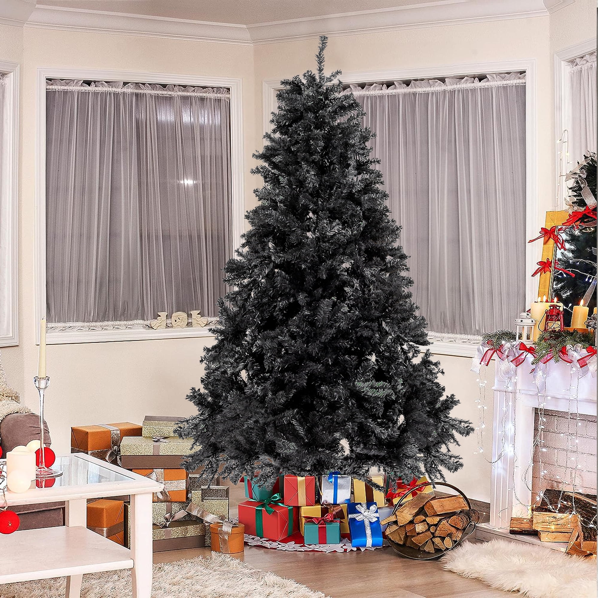 7 foot black christmas tree hotsell