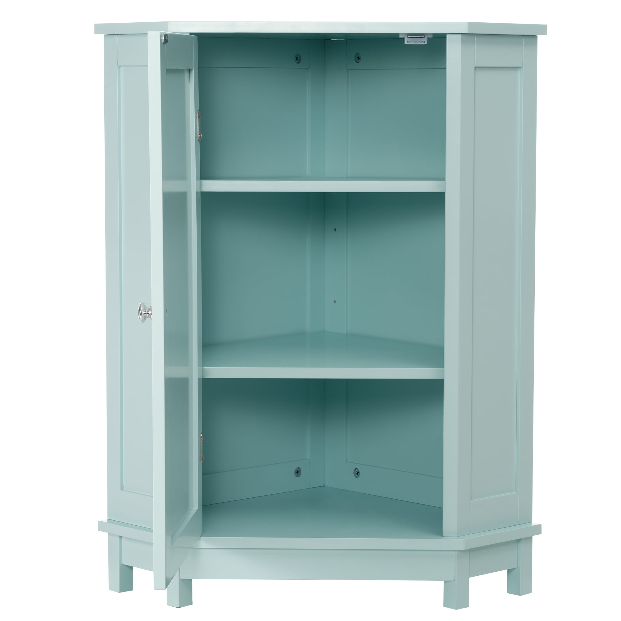 BTMWAY Corner with Doors, Modern Triangle Bathroom Storage