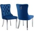 thumbnail image 1 of LegaHome Dining Chairs Set of 2, Modern Upholstered Velvet Dining Room Chairs with Nailhead Trim and Chrome Stainless Steel Plating Solid Wood Legs, Tufted Button Padded Chairs Set for Kitchen, Blue, 1 of 9