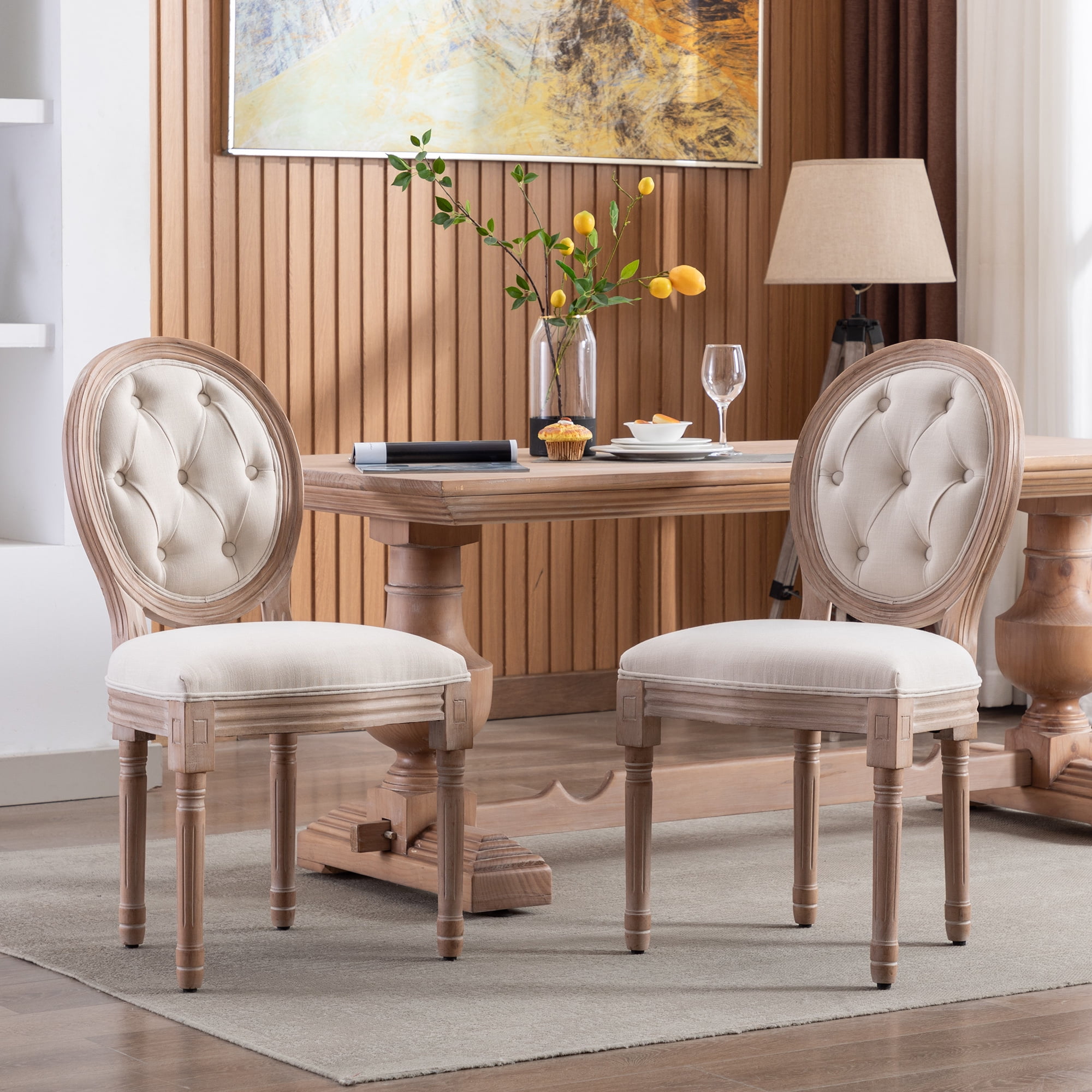 BTMWAY Dining Chairs Set of 2 Upholstered Fabric Dining Chair