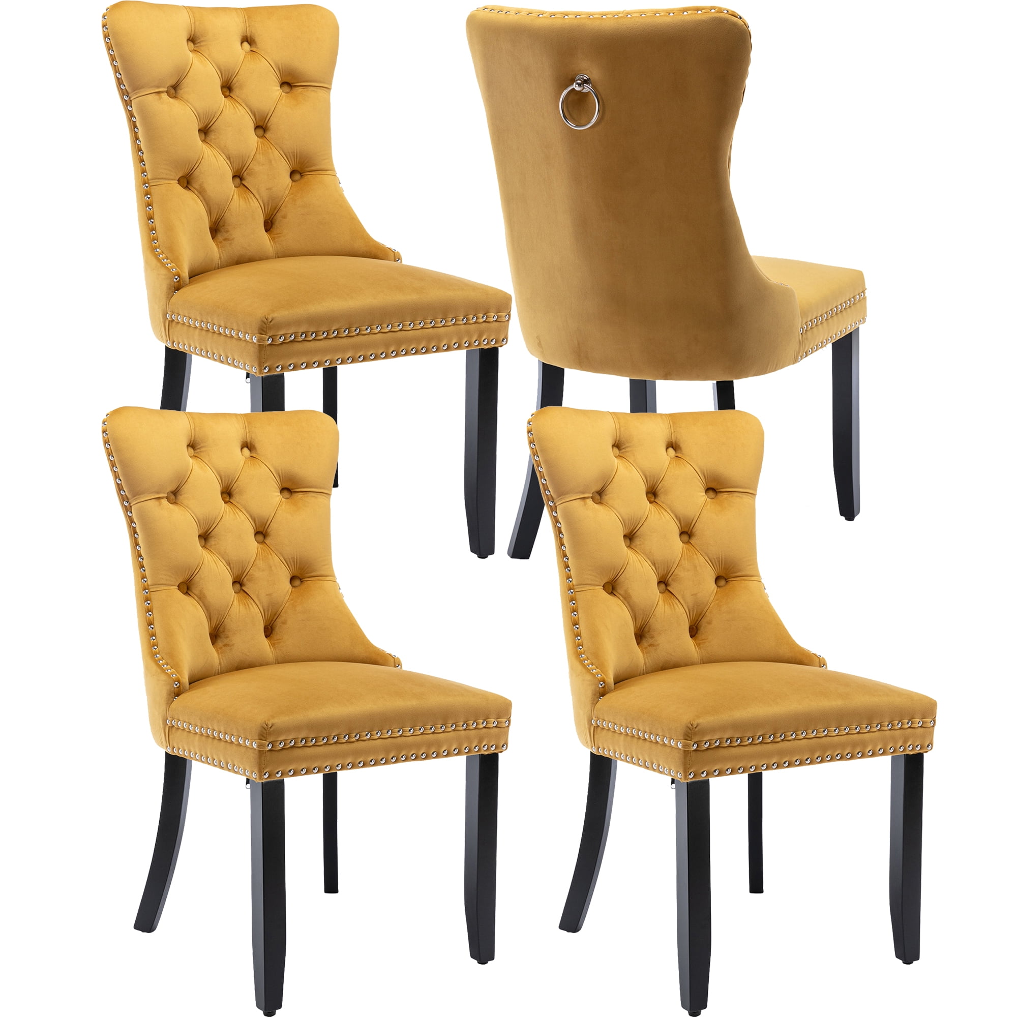 BTMWAY Dining Room Chairs Set of 4, Modern Upholstered Velvet Dining