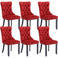 thumbnail image 1 of LegaHome Dining Room Chairs Set of 6, Modern Upholstered Velvet Dining Chair with Nailhead Trim&Solid Wood Legs, Tufted Button Padded Accent Chairs Set for Kitchen Dining Room Living Room, Wine Red, 1 of 9