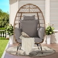thumbnail image 1 of LEGAHOME Oversized Wicker Egg Chair with Thick Cushions, Outdoor Indoor Large Rattan Egg Chair, Heavy Duty Egg Chair for Porch, Backyard, Balcony, Dark Gray, 1 of 7