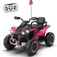 thumbnail image 1 of iRerts 24V Ride on ATV with Remote Control, Powered Ride on Toys Electric 4 Wheeler for Boys Girls Ages 3-12 Gifts, Kids Ride on Car Electric Vehicle with Pinktooth, Music, USB Port, LED Light, Pink, 1 of 10