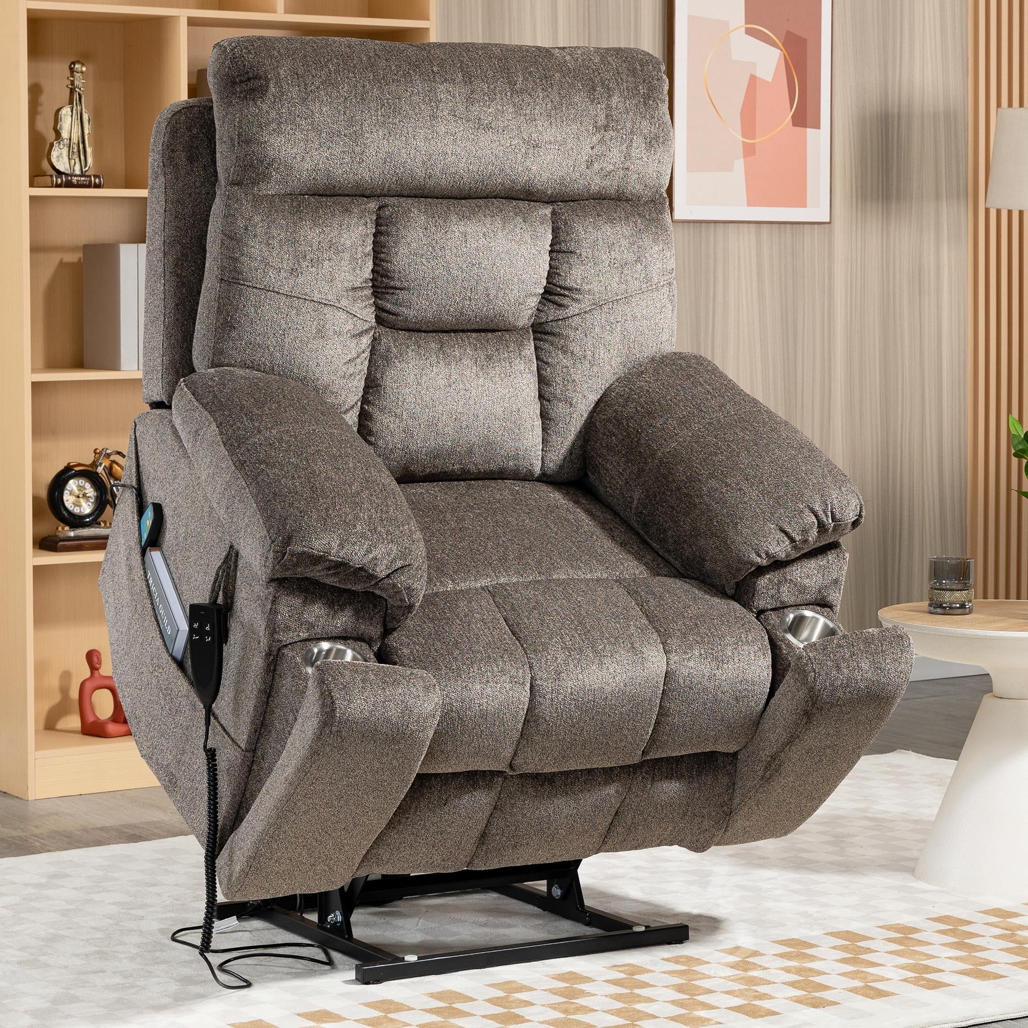 BTMWAY Electric Lift Recliner, Widen Power Lift Chair with Heating and ...