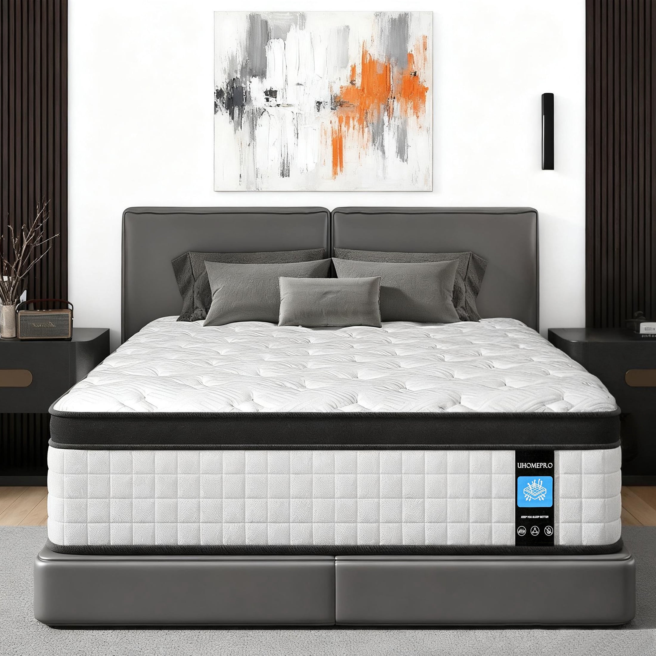 12 Inch Full Mattress, LEGAHOME Hybrid Mattress in a Box, Cooling Gel Memory Foam Mattress, Full Size Individual Pocket Spring Knitted Cover Mattress, Medium Firm, White
