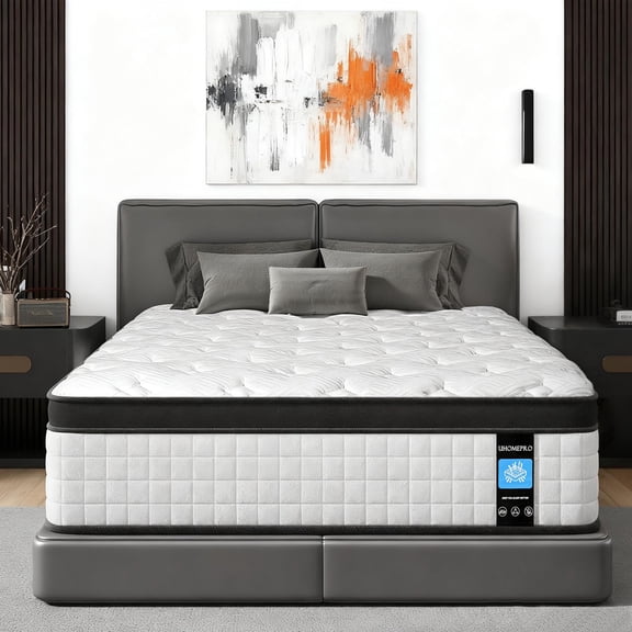 12 Inch Full Mattress, LEGAHOME Hybrid Mattress in a Box, Cooling Gel Memory Foam Mattress, Full Size Individual Pocket Spring Knitted Cover Mattress, Medium Firm, White