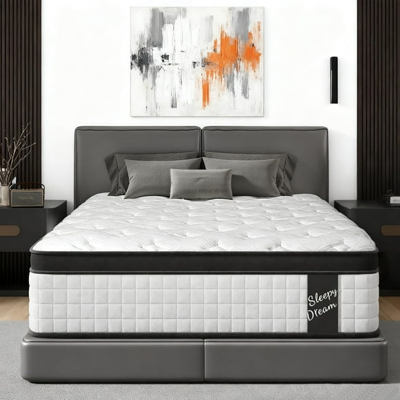 12 Inch Full Mattress, LEGAHOME Hybrid Mattress in a Box, Cooling Gel Memory Foam Mattress, Full Size Individual Pocket Spring Knitted Cover Mattress, Medium Firm, White