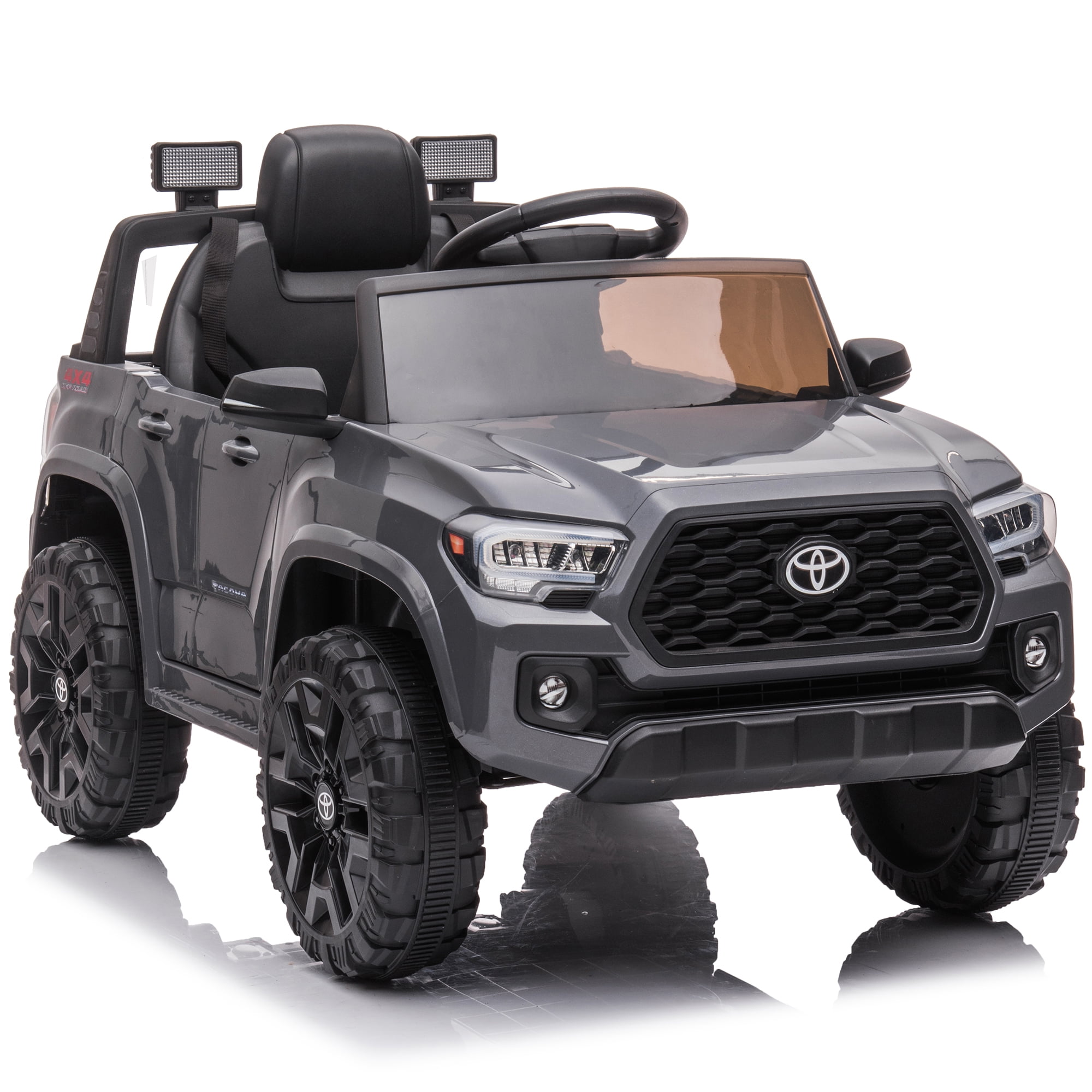 BTMWAY Gray Ride on Car with Remote Control, Toyota 12V Battery