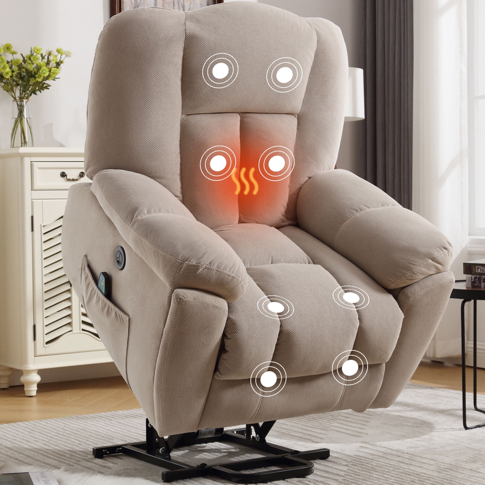 BTMWAY Lift Chairs for Elderly, Electric Massage Lift Recliner with