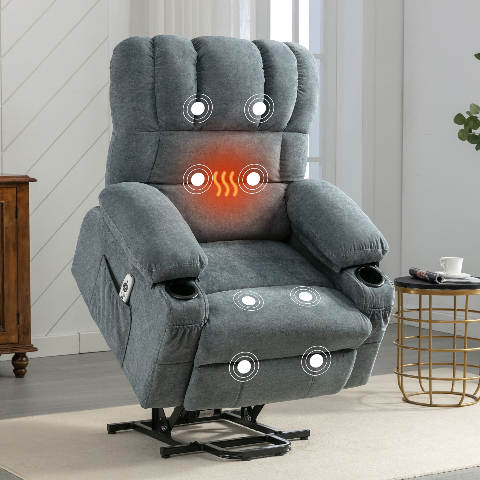 BTMWAY Lift Chairs for Elderly, Electric Massage Lift Recliner with
