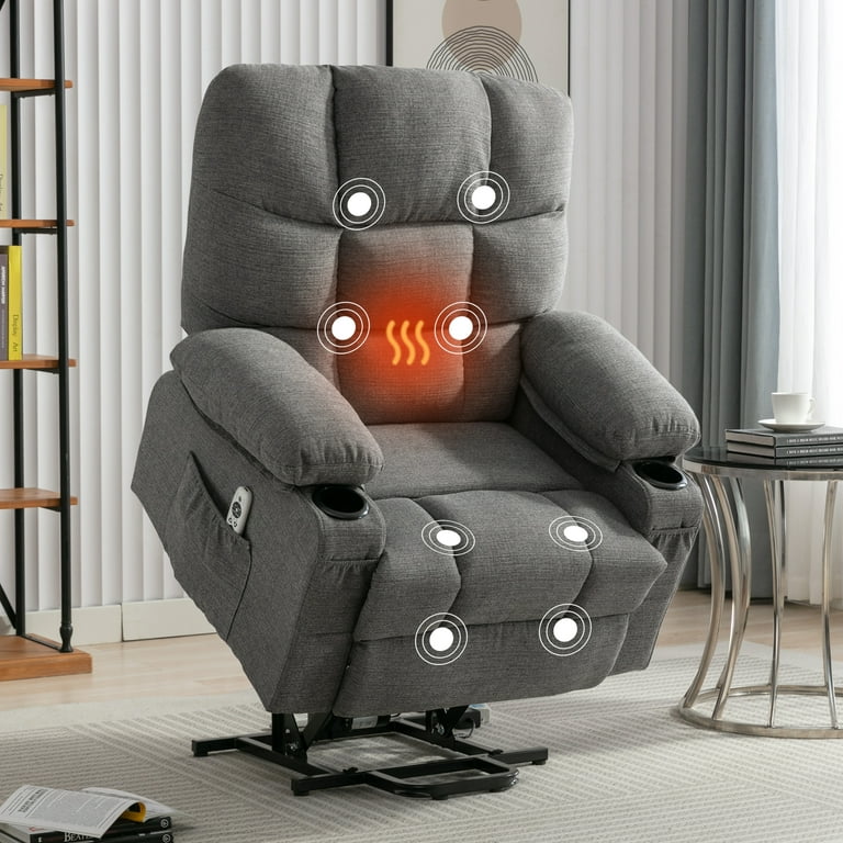 Power Lift Massage Recliner Chair for Elderly Heated fabric Recliner  Ergonomic