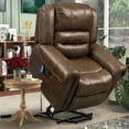 thumbnail image 1 of BTMWAY Lift Chairs for Elderly, Faux Leather Electric Lift Recliner with Heat Therapy and Massage Function, Modern Power Lift Chair Wide Seat Living Room Reclining Sofa with Remote&Side Pocket, Brown, 1 of 10
