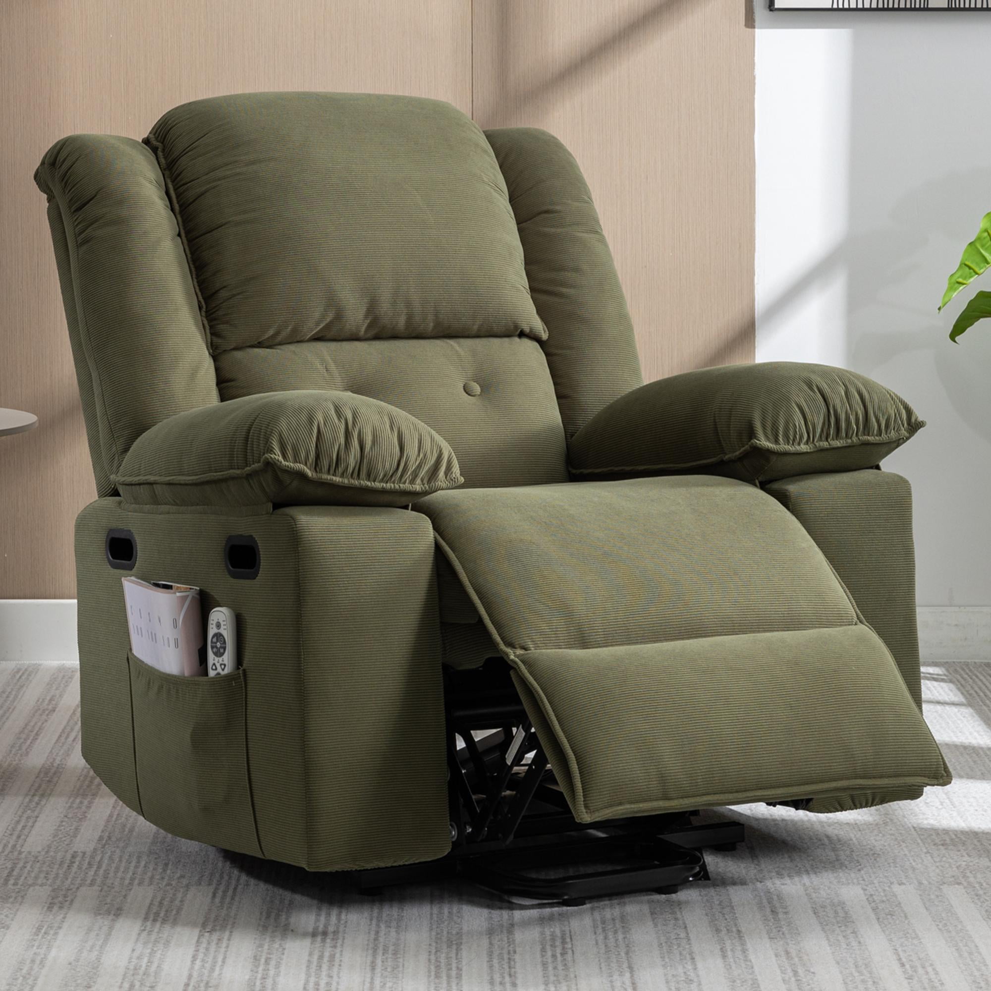 BTMWAY Lift Chairs for Elderly, Linen Fabric Lift Recliner with Massage