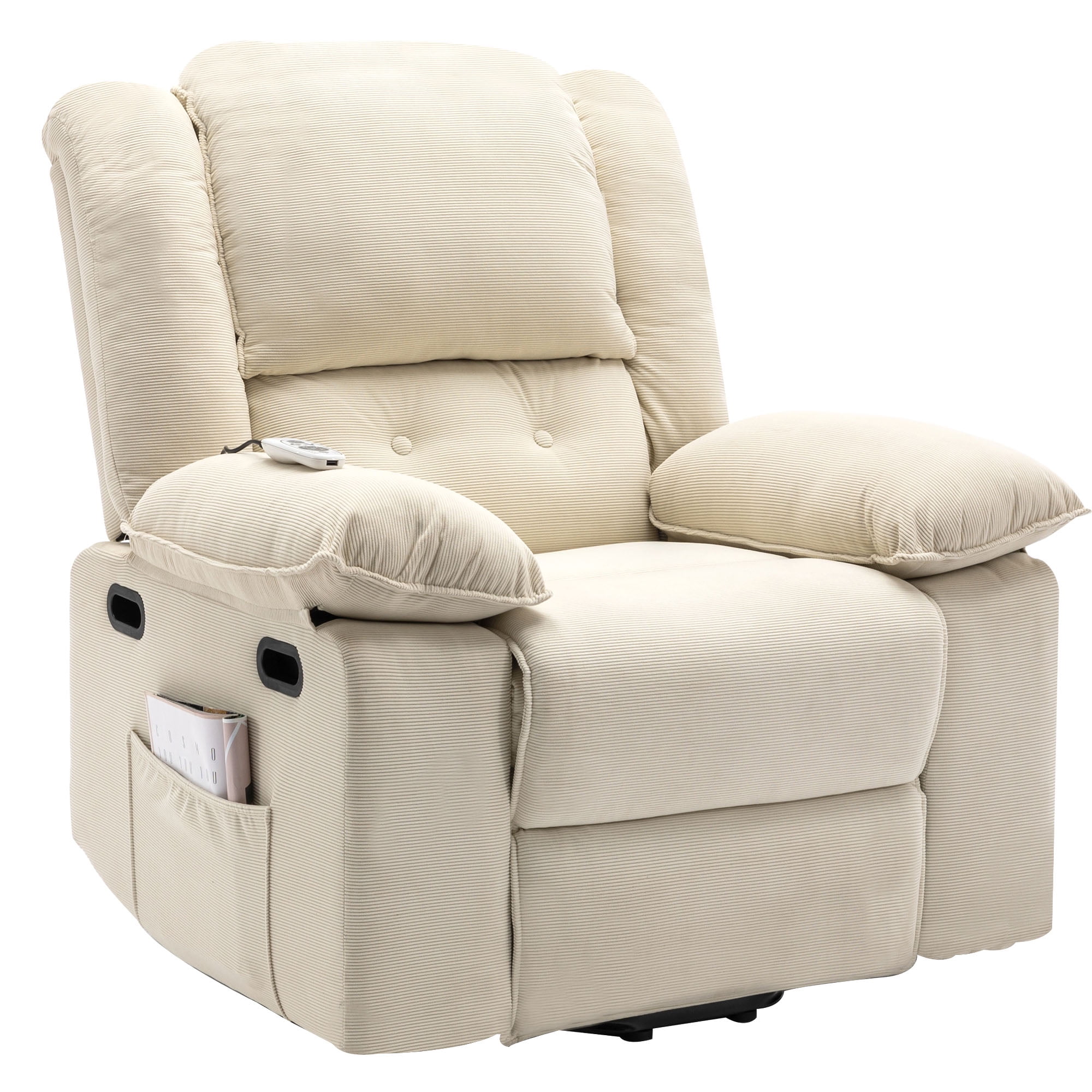 BTMWAY Lift Chairs for Elderly, Linen Fabric Lift Recliner with Massage ...