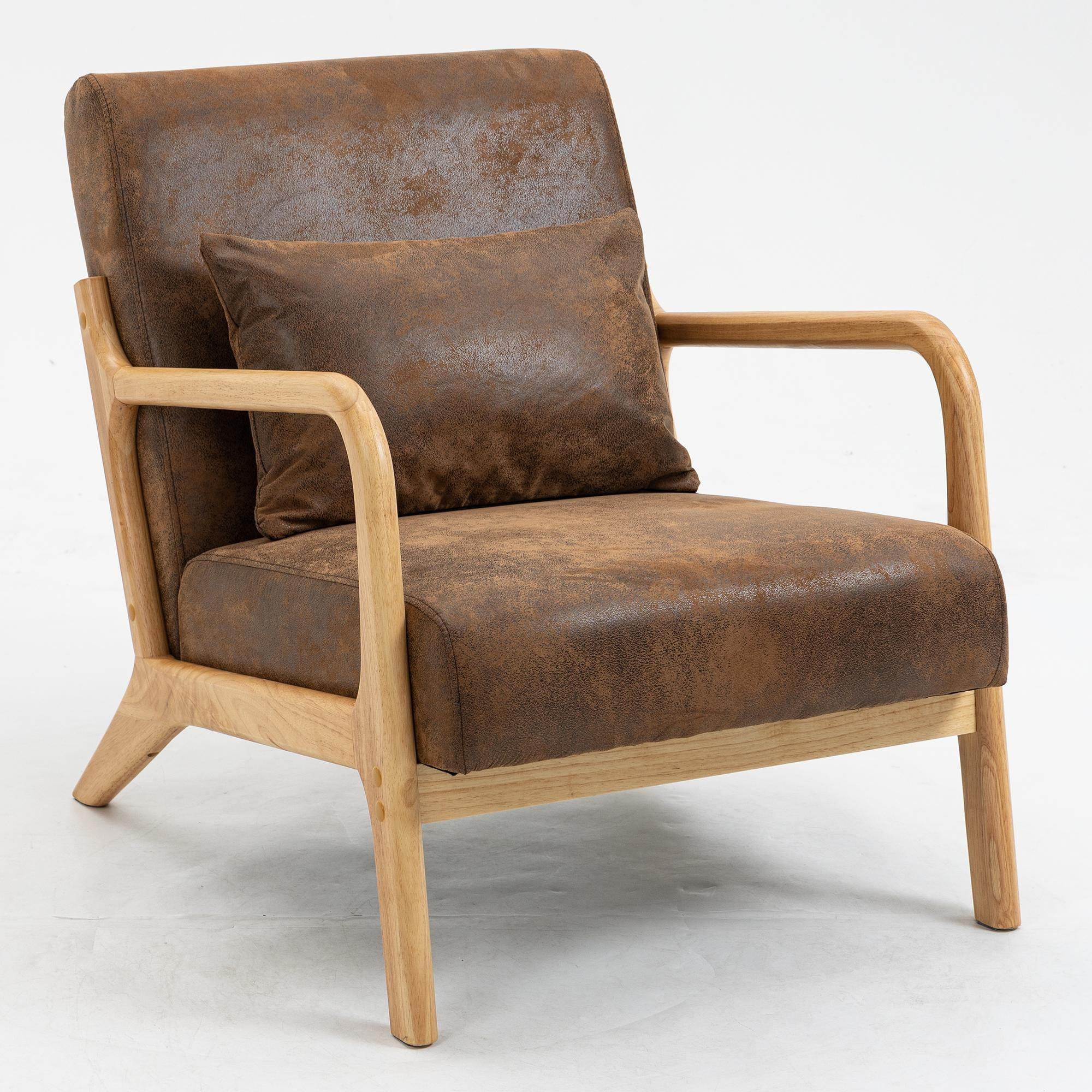 BTMWAY MidCentury Upholstered Arm Chair, Modern Velvet Accent Chairs