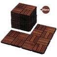thumbnail image 1 of BTMWAY Outdoor Wood Interlocking Flooring Tiles, 12"x12" Solid Acacia Wood Patio Deck Tiles, All-Weather Waterproof Composite Decking Floor Tiles for Backyard Balcony, Square Tiles Pack of 20, Brown, 1 of 14
