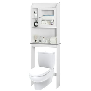ALLZONE Bathroom Storage Cabinet, Over Toilet Shelf Organizer, 4-Tier  Adjustable Shelves, Small, Saver Space, 92 to 116 Inch Height, Black :  : Home & Kitchen