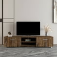 thumbnail image 1 of BTMWAY TV Console for TVs up to 70 Inch, Farmhouse TV Stand with 2 Storage Cabinet and Shelves, Media Entertainment Center Television Table, TV Cabinet for Living Room, 63''x15.75''x13.78'' Espresso, 1 of 11
