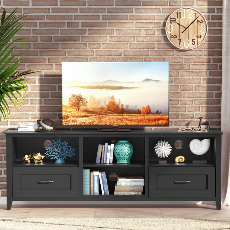 TV Stands for 75 inch TV, Entertainment Center TV Console for Living Room and Bedroom, 70 inch, Black