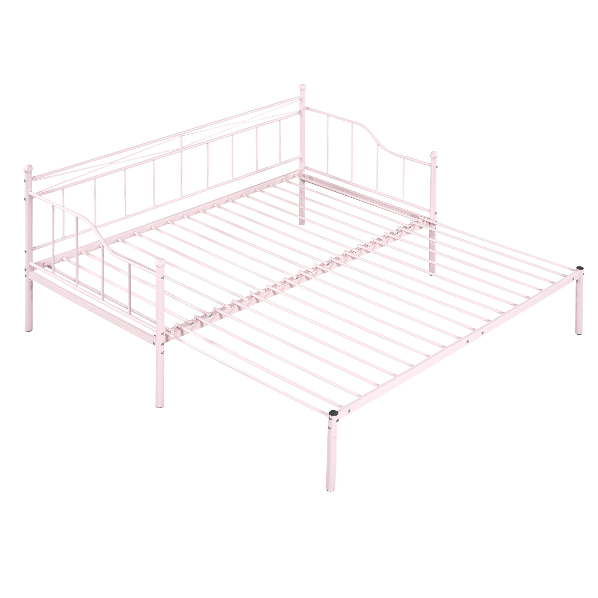 BTMWAY Twin Metal Daybed with Pullout Trundle Bed, HeavyDuty Steel Daybed for Bedroom Living