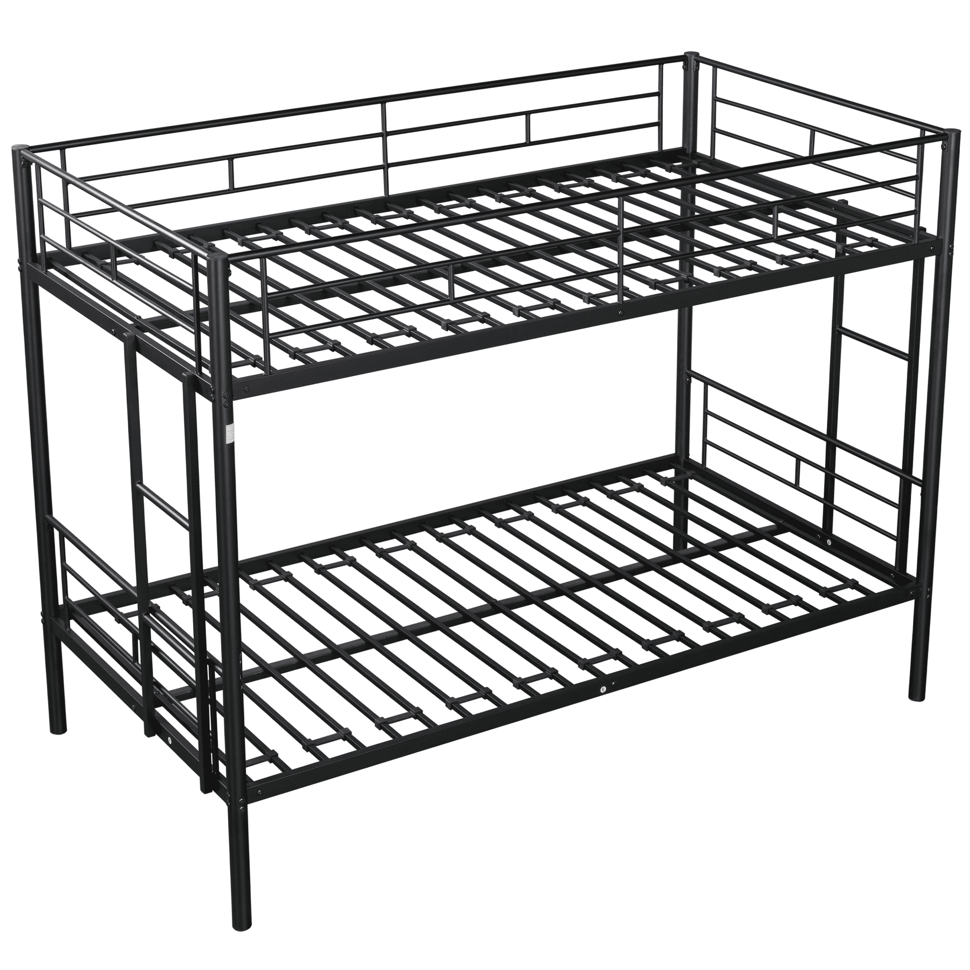 BTMWAY Twin Over Twin Metal Bunk Bed, Modern Twin Bunk Bed with Safety