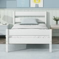 thumbnail image 1 of BTMWAY Twin Platform Bed Frame, Heavy Duty Wood Platform Bed Frame with Headboard and Footboard, Modern Twin Size Bed Frame for Kids Teens Adults, No Box Spring Needed, White, 1 of 11
