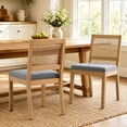 thumbnail image 1 of Dining Chairs Set of 2, Farmhouse Rattan Kitchen Chairs with Cane Back, LEGAHOME Upholstered Gray Dining Room Chairs, Wood Side Chair for Kitchen Dining Room, 1 of 10