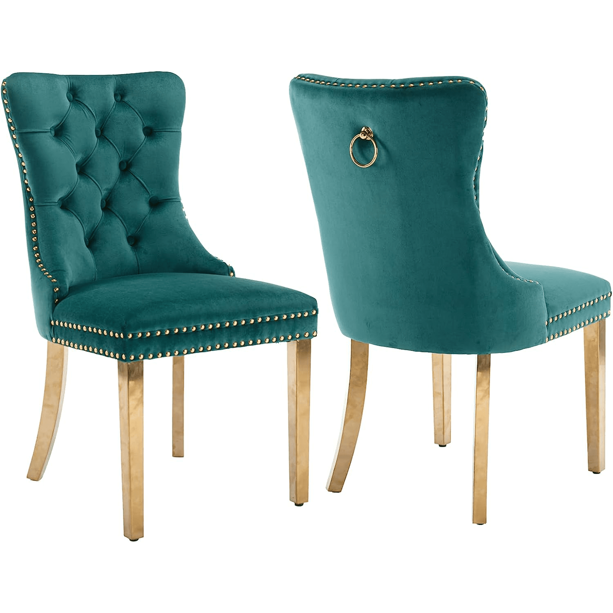 LegaHome Velvet Dining Chairs, 2 Pcs Upholstered Button Tufted Dining ...