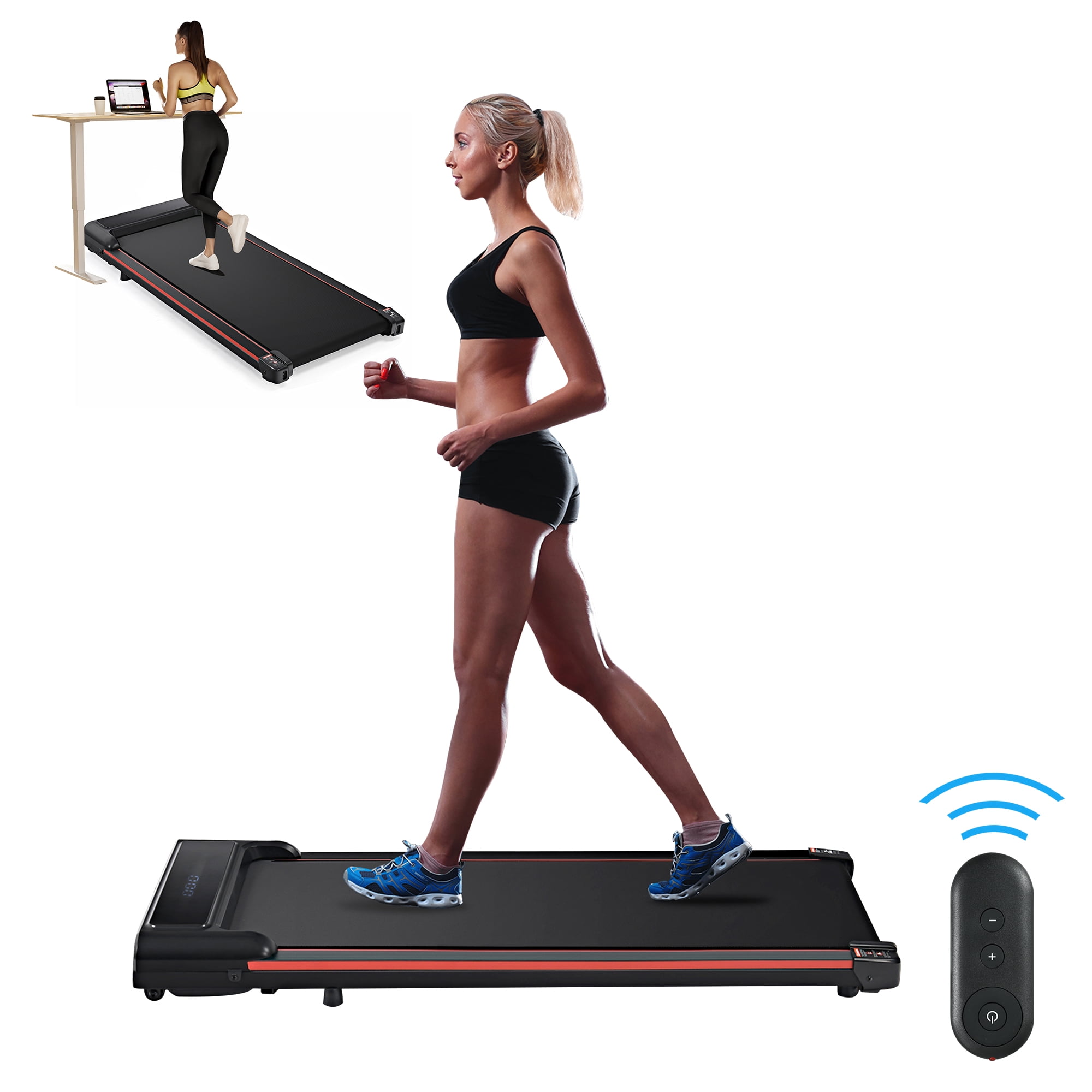 BLACK LORD MS2 Electric Under Desk Walking Pad Treadmill With Incline,3.4HP Fitness Equipment Black, Jogging And Running Exercise Cardio Trainer With Bluetooth Remote Control For Home Gym And Office