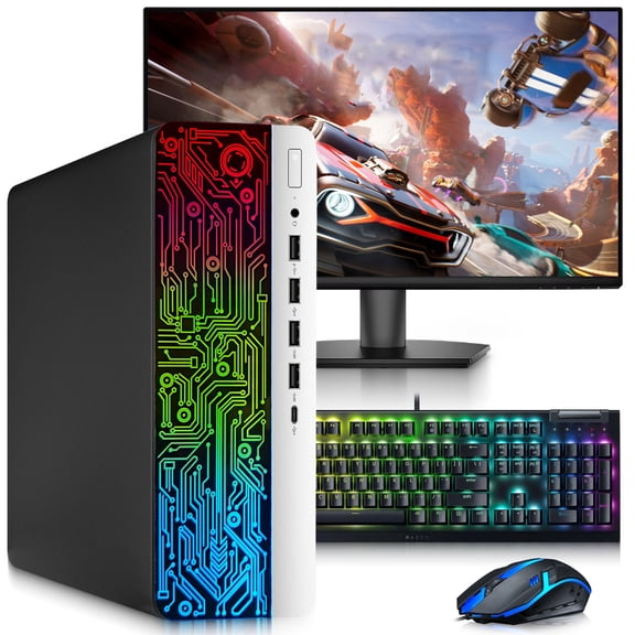 Restored BTO BX6G3 RGB Desktop Computer | Intel i7 6th Gen | 16GB DDR4 RAM | 256GB SSD | AMD RX 550 4GB | 24" LED Monitor | RGB Keyboard & Mouse | WiFi | Windows 11 Pro