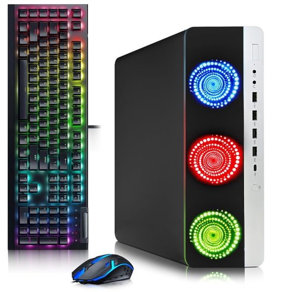 Restored BTO BX8G3 RGB Gaming PC – Intel i5-6500 6th Gen Processor – 16GB DDR4 RAM – 256GB SSD – RX 550 4GB GDDR5 – RGB Keyboard & Mouse – WiFi – Windows 11 Pro